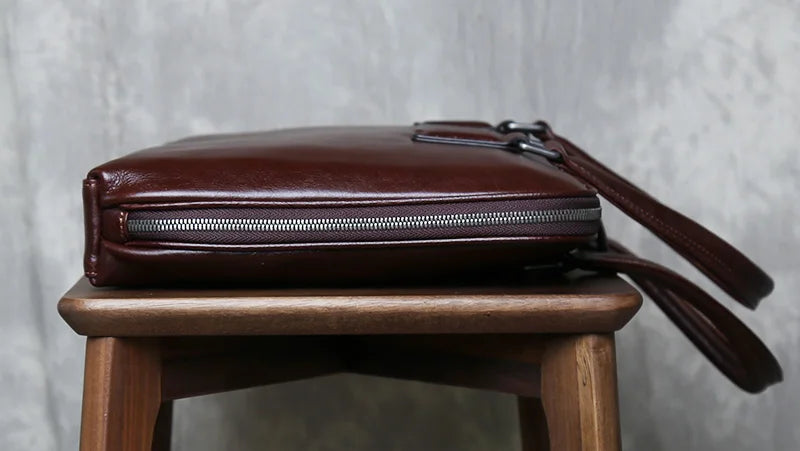 Men's Casual Leather Briefcase | Stylish Business Handbag