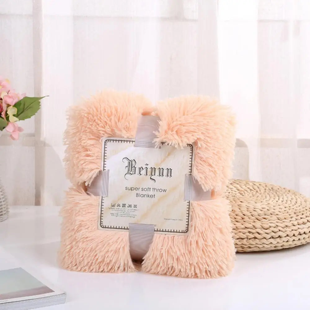Soft Fluffy Shaggy Throw Blanket | Cozy Faux Fur Bedspread