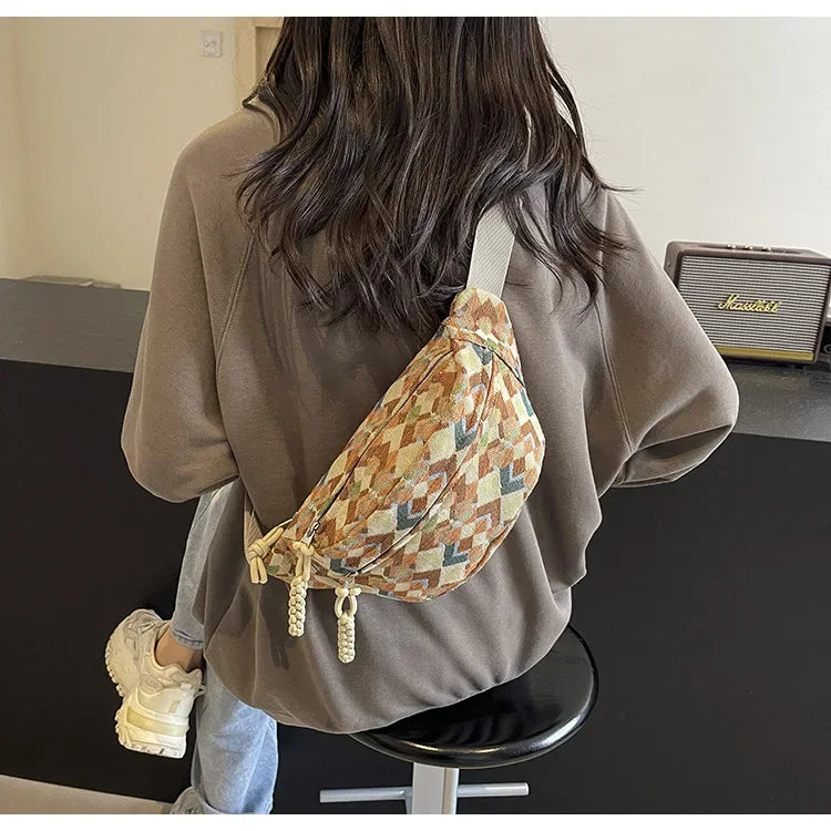 Stylish Corduroy Belt Bag for Women | Versatile Fanny Pack
