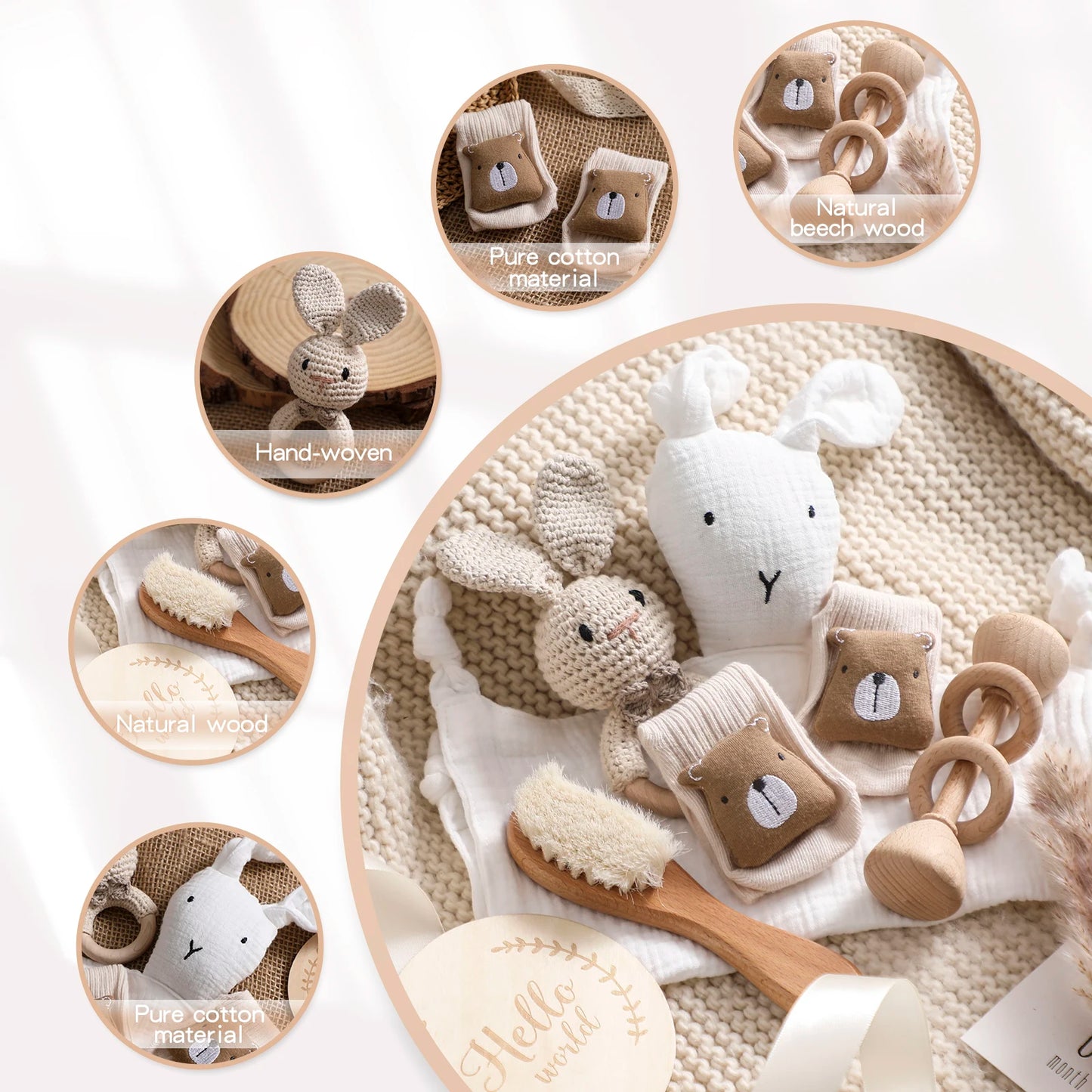 Baby Double-Sided Cotton Blanket Bath Set | Perfect Newborn Gift