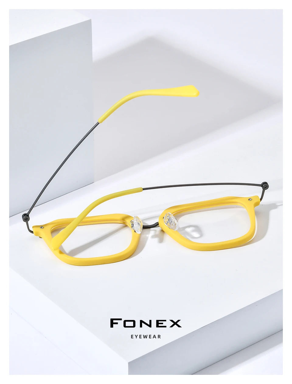 Monturas de gafas unisex cuadradas retro de titanio | Elegantes y duraderas