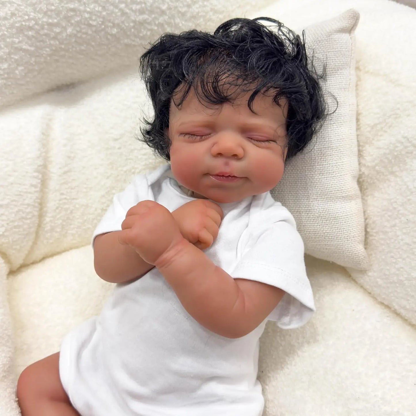 Muñeca Reborn de 18 pulgadas | Muñeca realista hecha a mano de piel oscura