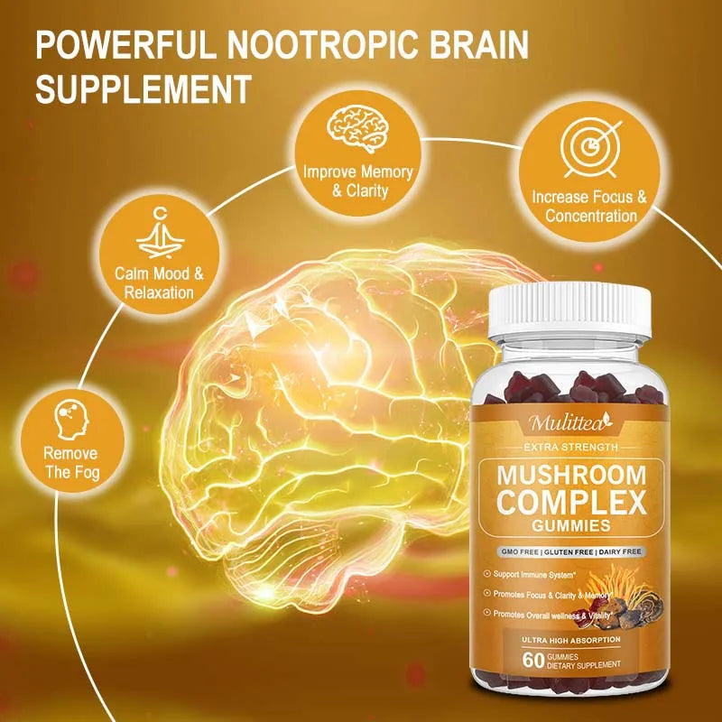 Lion’s Mane Mushroom Gummies for Immune, Memory & Mood Support