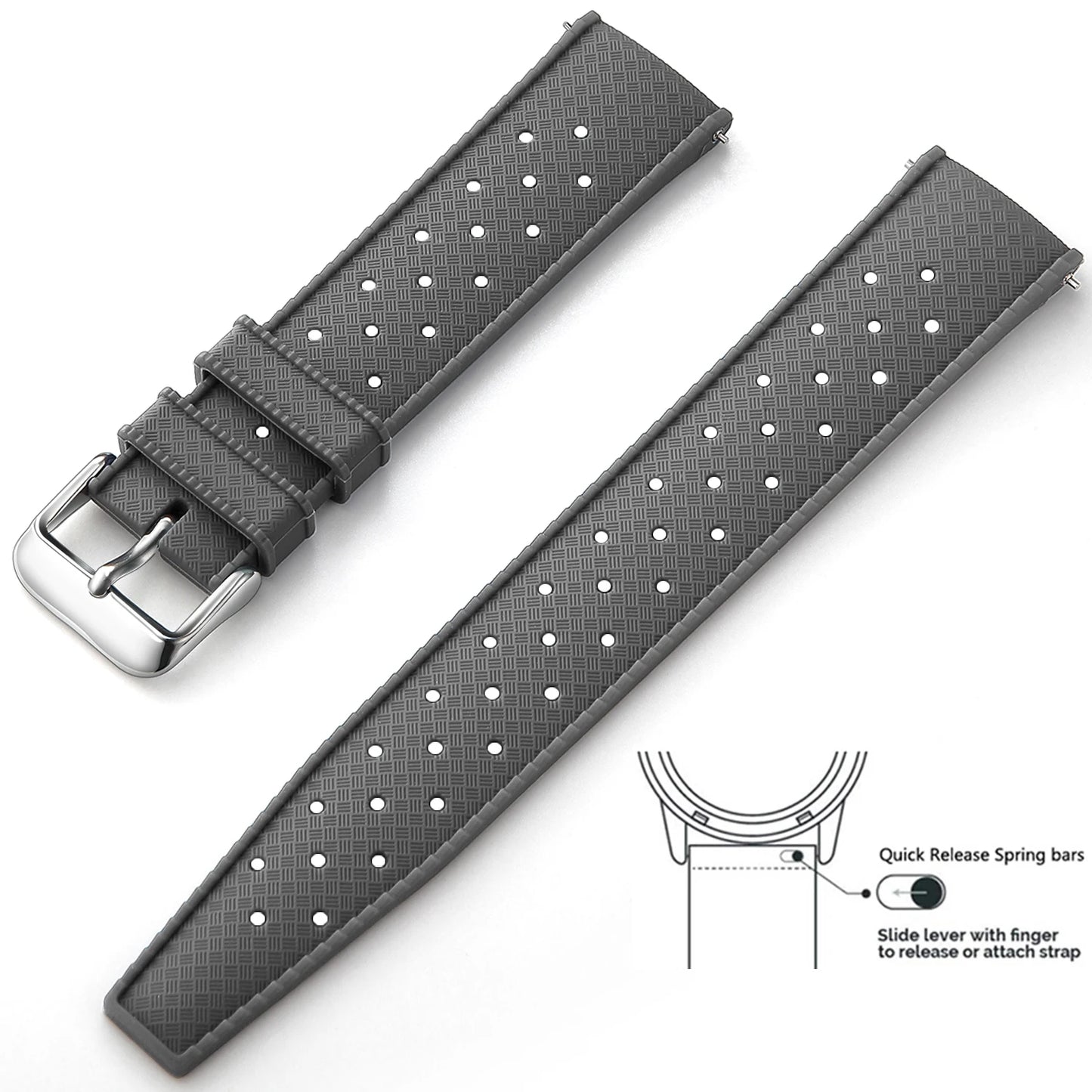 Tropical Silicone Watch Band | Quick Release Rubber Strap