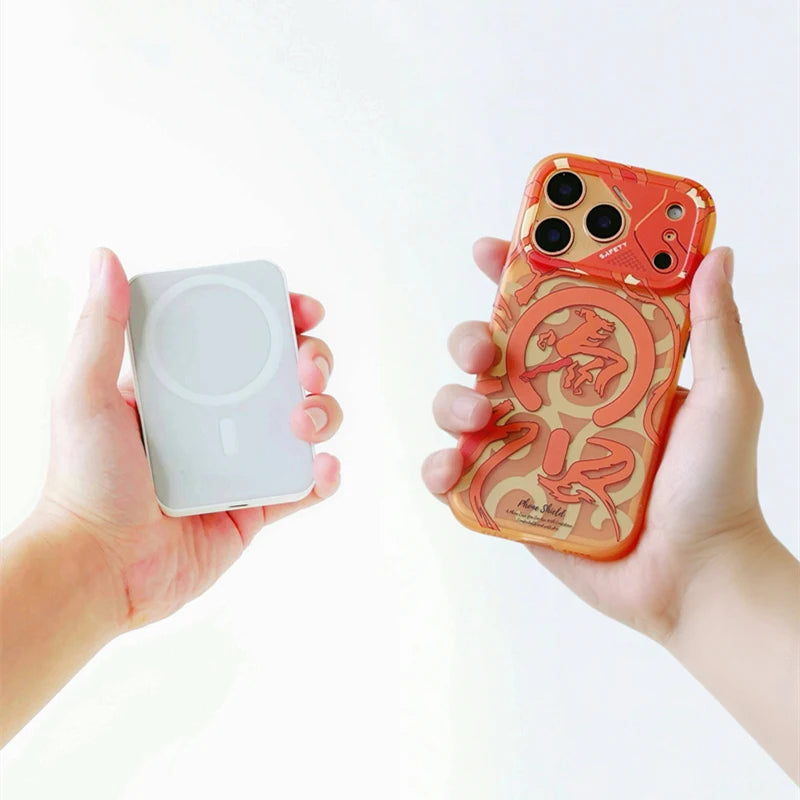 Magnetic Geometric Graffiti Case | Wireless Charging Compatible