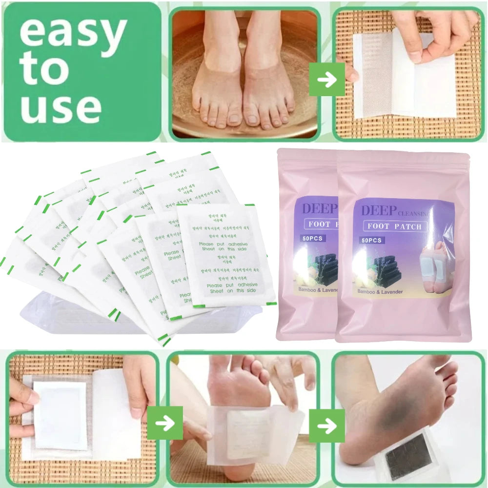 Natural Detox Foot Patches for Stress Relief & Deep Sleep