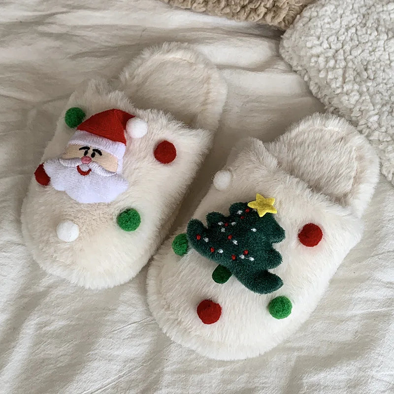 Christmas Kids Plush Slippers | Warm Cotton Indoor Shoes