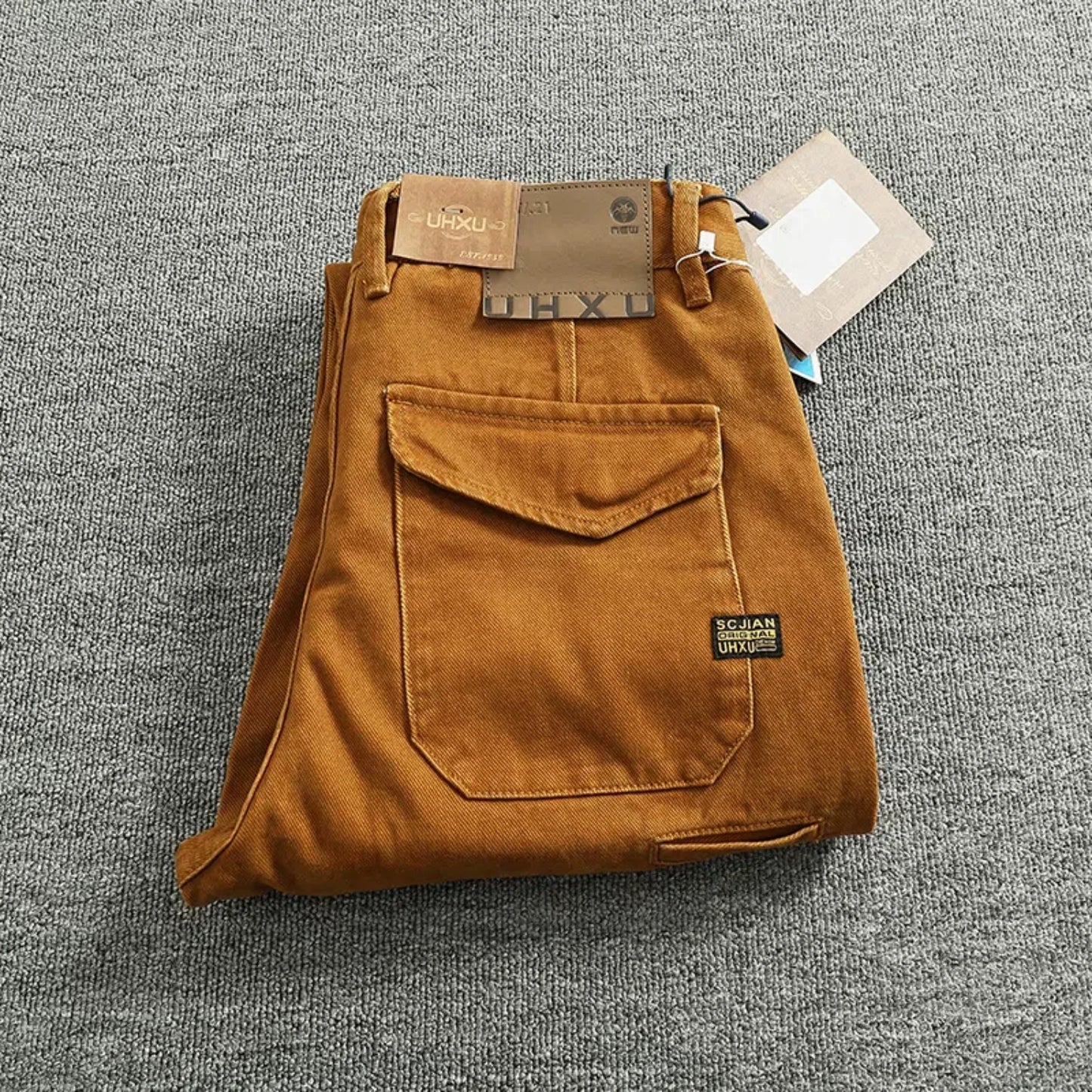 Retro Men's Loose Cargo Pants | Casual Cotton Twill Style