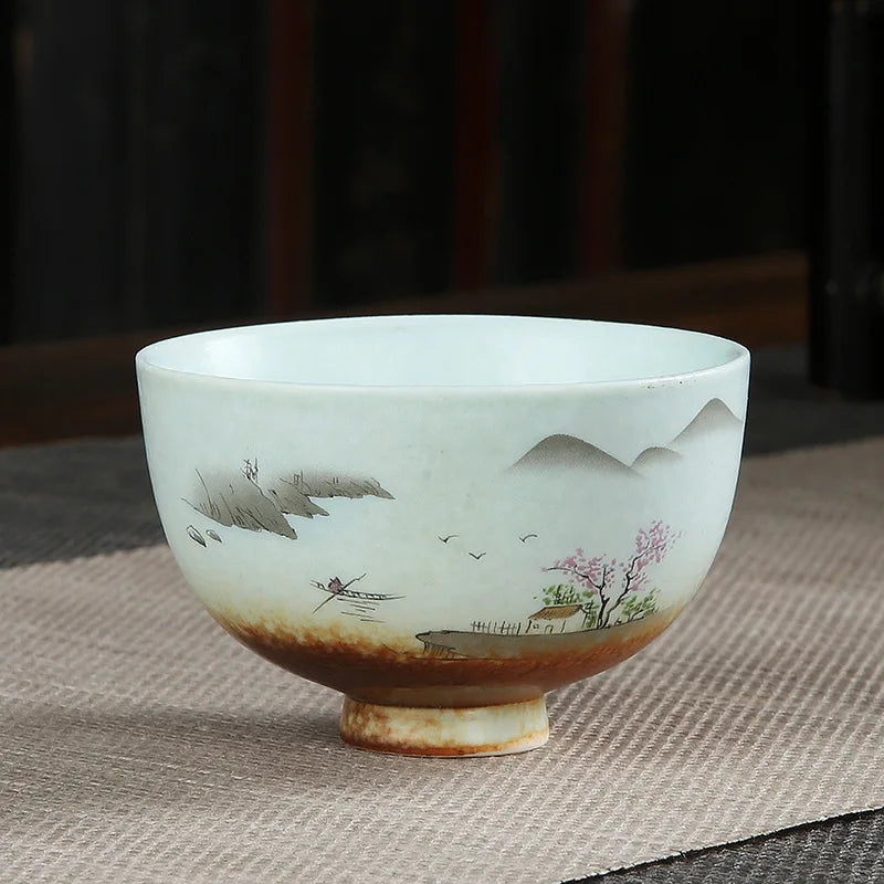 Handmade Vintage Ceramic Teacup | Japanese Coarse Pottery Mug