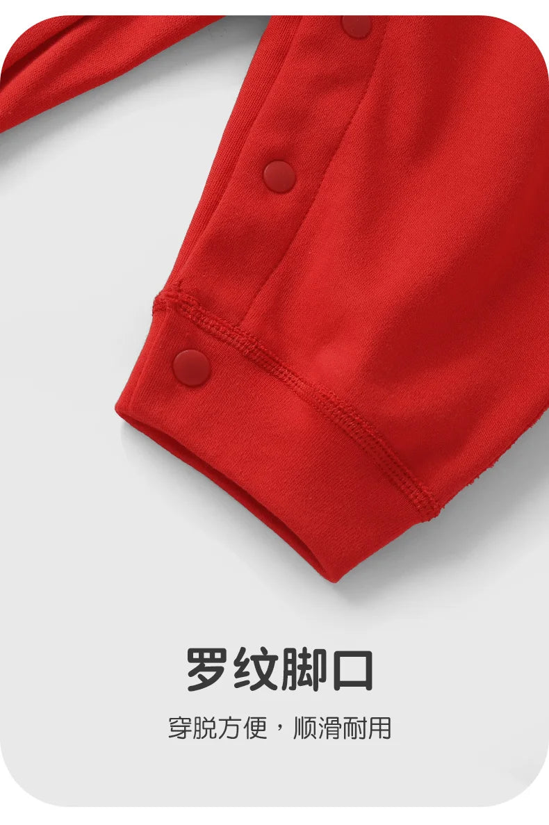 Cute Baby Romper | Cozy Red Cotton Jumpsuit for Autumn Fun
