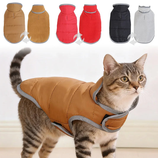 Chaqueta reversible de forro polar cálido para mascotas | Abrigo elegante e impermeable