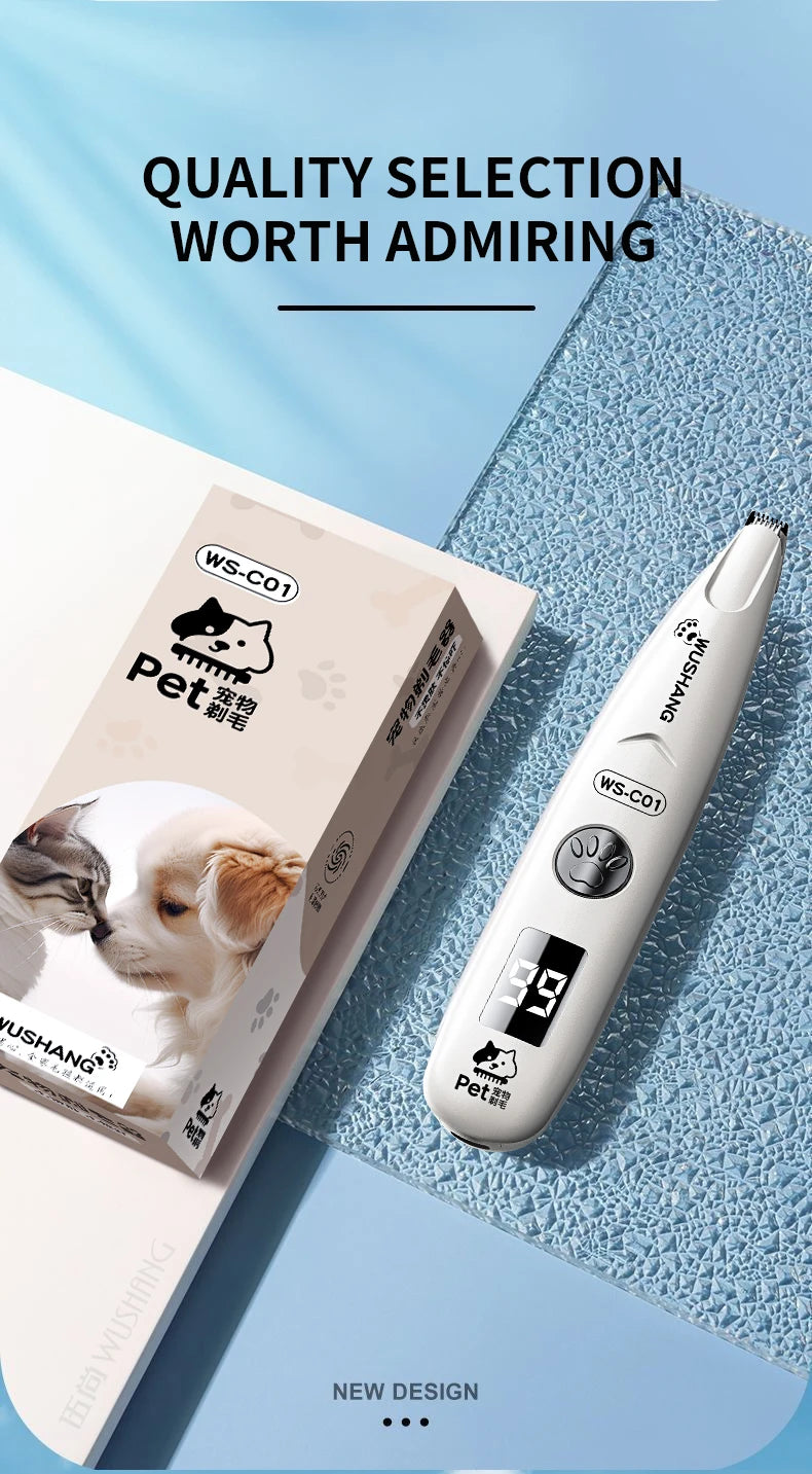Electric Dog Groomer Trimmer | Low Noise LED Pet Hair Clipper