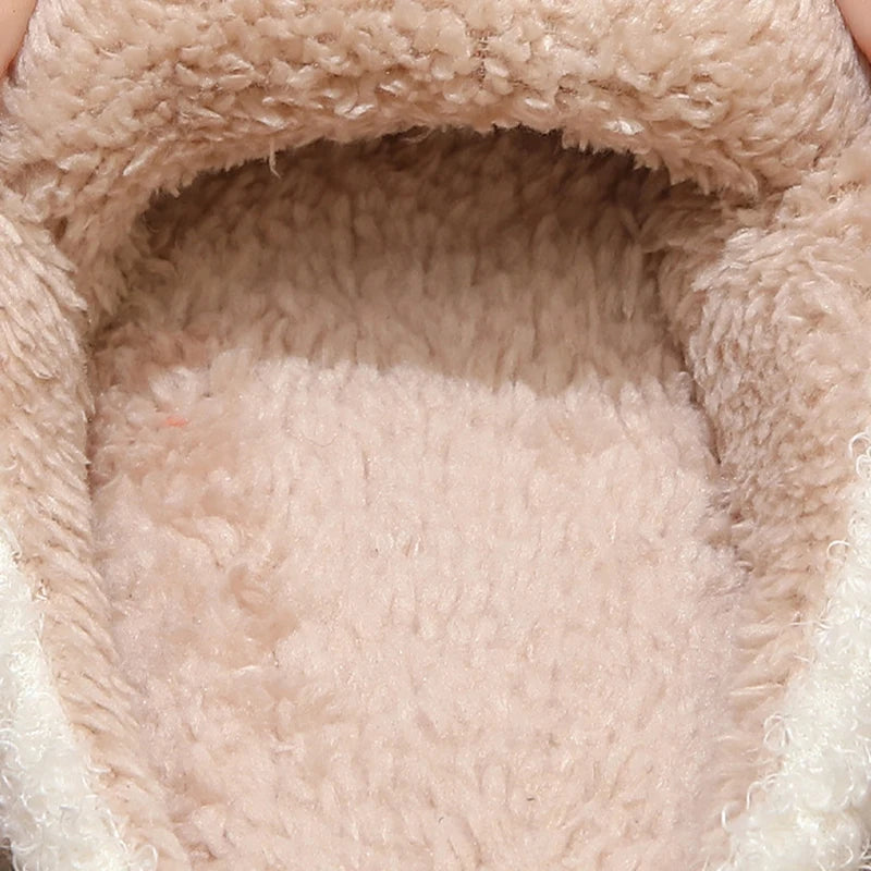 Women's Leopard Print Plush Slippers | Cute Smile Face House Shoes