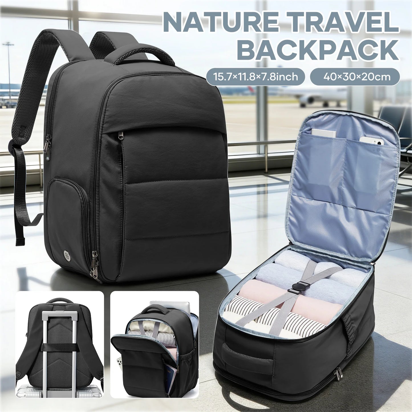 Airline Approved Travel Backpack | Compact Carry-On Bag