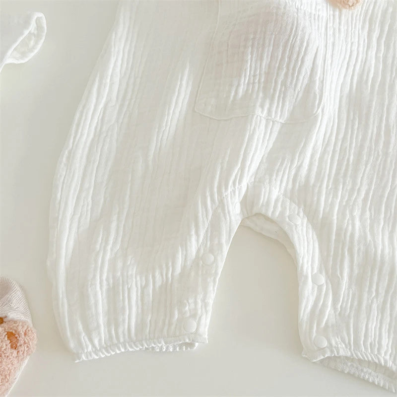 3Pcs Muslin Baby Jumpsuit Set | Stylish Summer Outfit for Kids