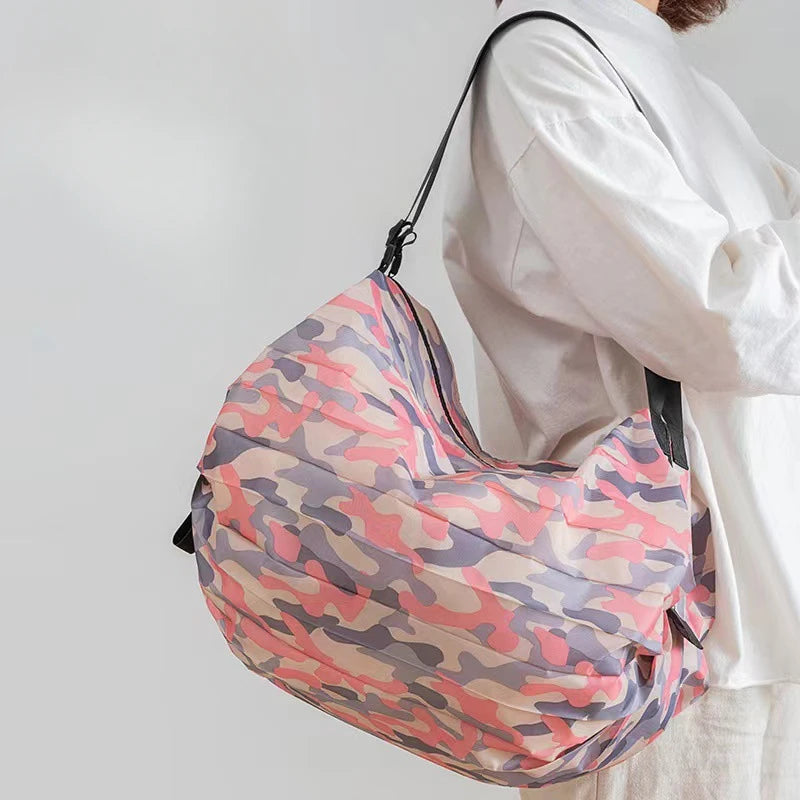 Portable Foldable Tote Bag | Reusable Shopping Shoulder Bag