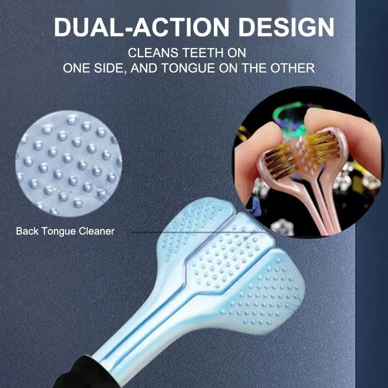 New 1PCS/2PCS/4PCS/8PC Three Sided Soft Bristled Toothbrush Adult Household Cleaning Gingival Protection Advanced Toothbrush
