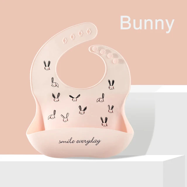 Waterproof Silicone Baby Bibs | Adjustable Cute Feeding Aprons