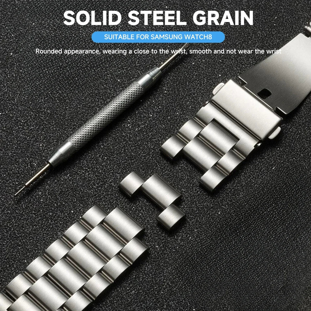Premium Stainless Steel Watch Strap for Versatile Styles