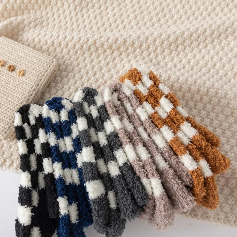 Cozy Striped Winter Plush Socks for Men & Women | Warm Comfort