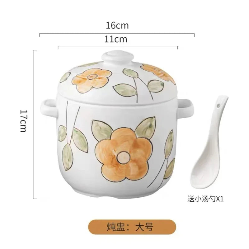 Hand-Painted Ceramic Stew Pot | Versatile Heat-Resistant Cookware