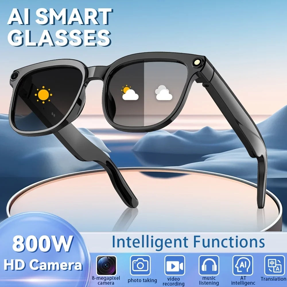 AI Smart Video Glasses with 8MP Camera & 4K HD Recording
