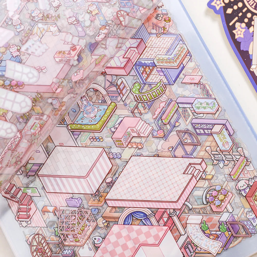 20 Pcs Large Miniature Scene Sticker Book | 3D DIY Stickers