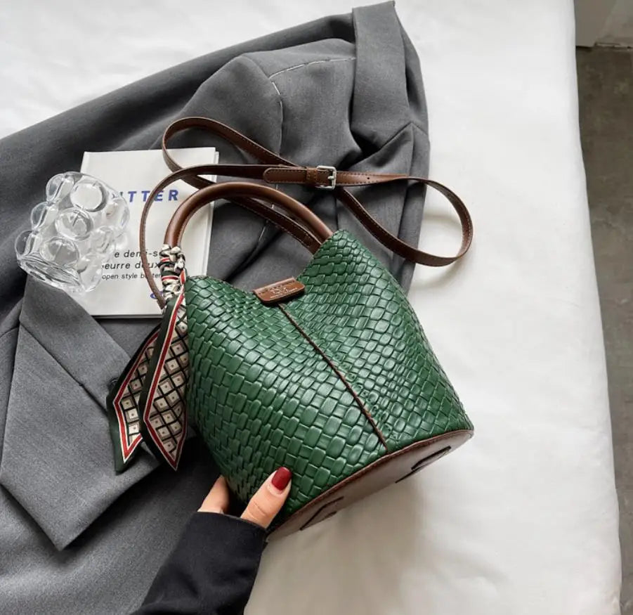 Bolso de cubo chic para mujer | Bolso de mano tejido de moda para cada ocasión