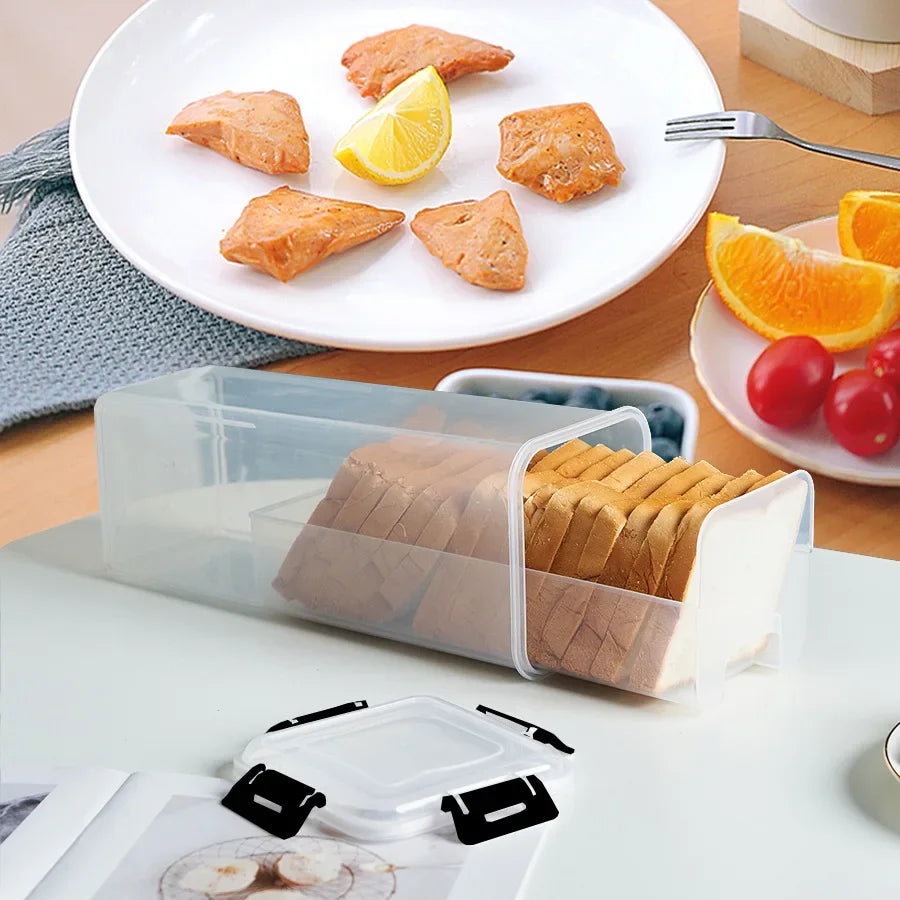 Airtight Bread Loaf Container | Clear Bread Box for Freshness