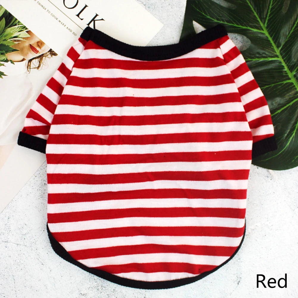 Soft Stripe Spring Dog T-Shirt | Comfortable Pet Clothing for Dogs