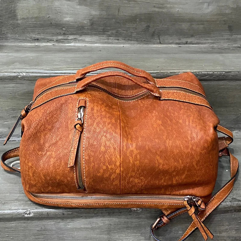 Retro Multi-Functional Vintage Backpack | Large Capacity Leather Bag