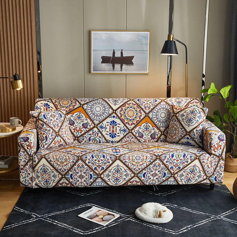 Elastic Living Room Sofa Covers | Dustproof & Machine Washable
