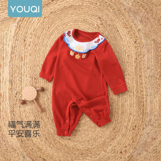 Mameluco de algodón para bebé de otoño | Mono ideal para gatear para bebés