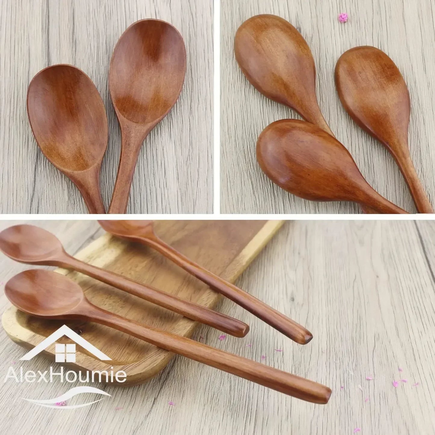 Pack of 6 Natural Wooden Spoons | Eco-Friendly Kitchen Utensils