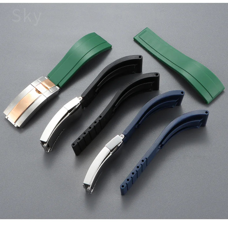 Durable Stainless Steel Butterfly Buckle Watch Strap for Men