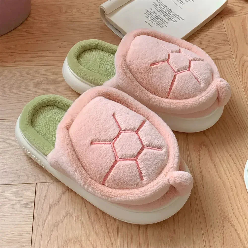 Cute Turtle Plush Slippers | Soft Warm Indoor Winter Footwear
