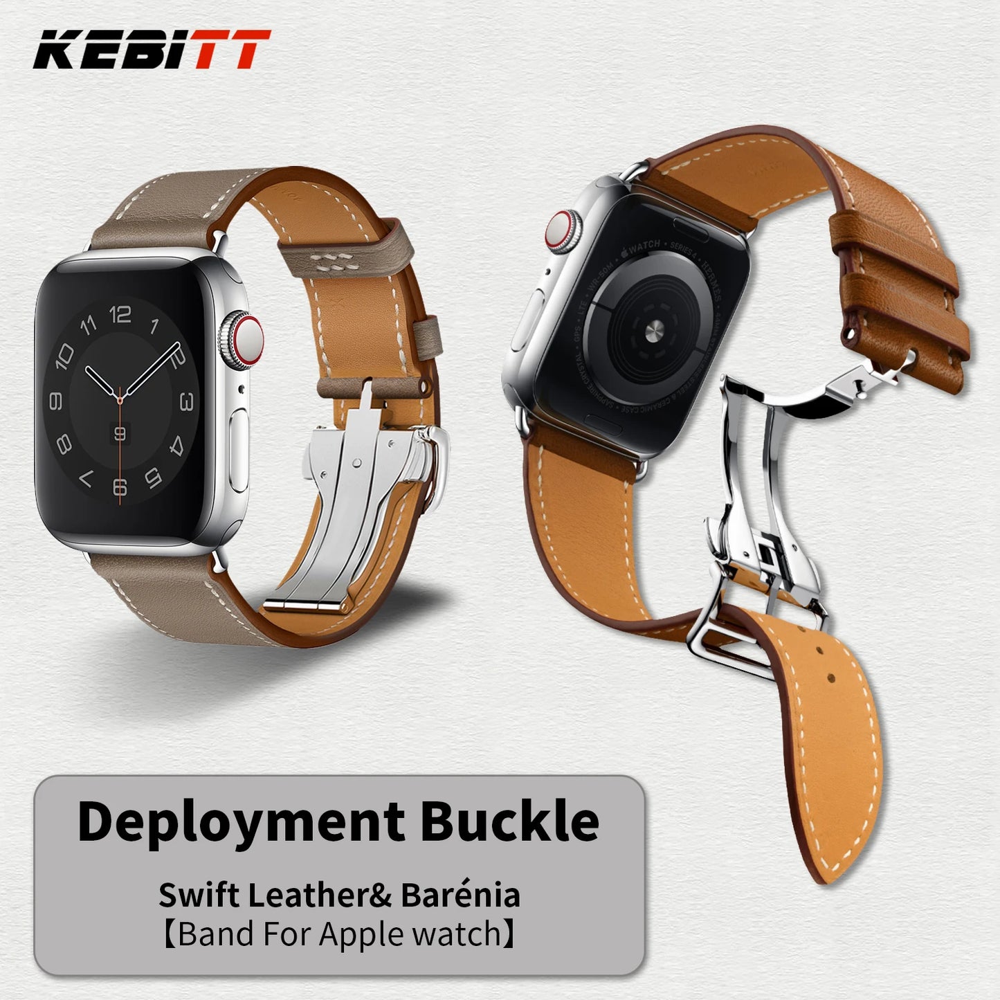 High Quality Genuine Leather Watch Band | Deployment Buckle Strap