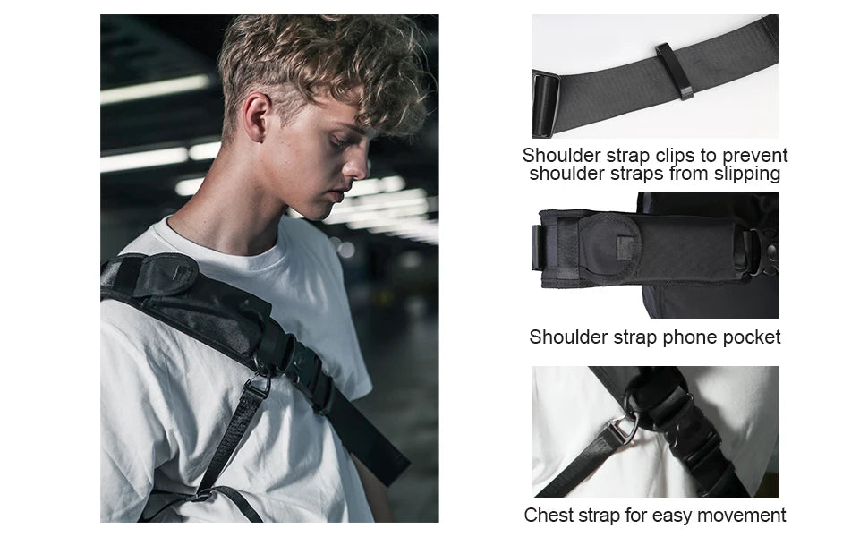 Bandolera multiusos para hombre | Mochila cruzada de gran capacidad