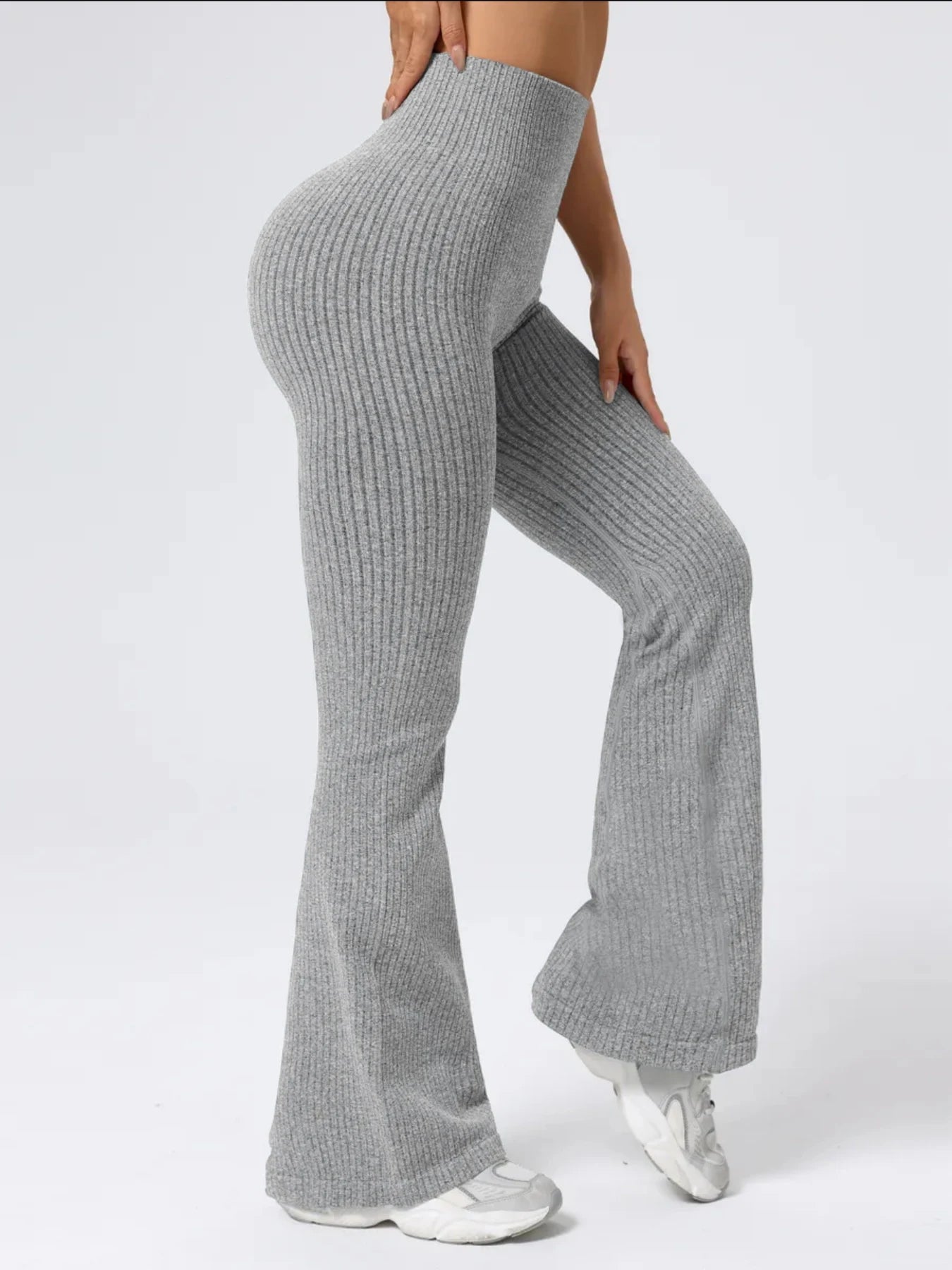 High-Waist Stretchy Bell Bottom Pants for Women | Ideal for Workout