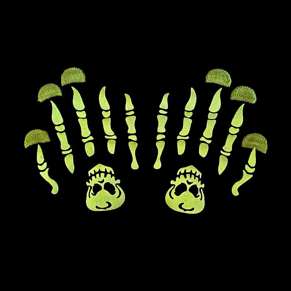 Men's Skull Glow Gloves | Stylish Luminous Half-Finger Mittens