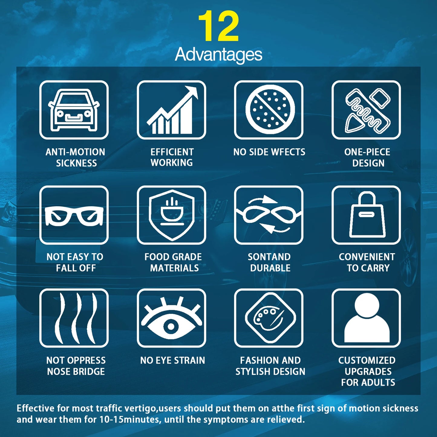Anti-Motion Sickness Glasses | Lightweight Travel Nausea Relief