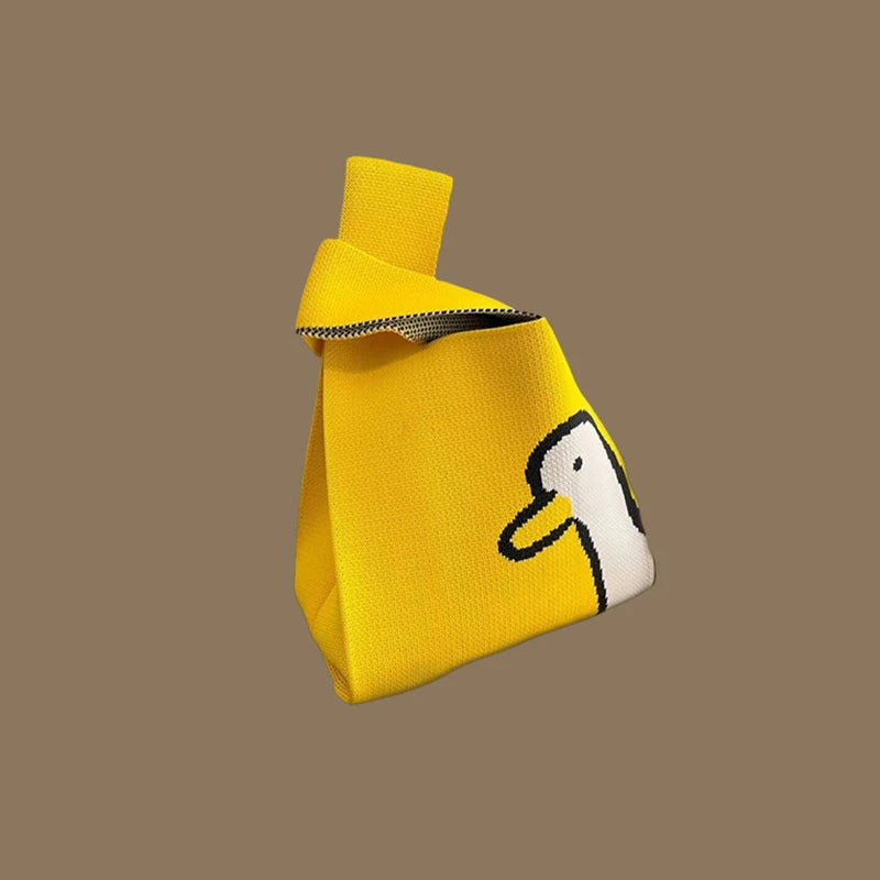 Chic Handmade Knit Mini Knot Wrist Bag for Women | Casual Tote