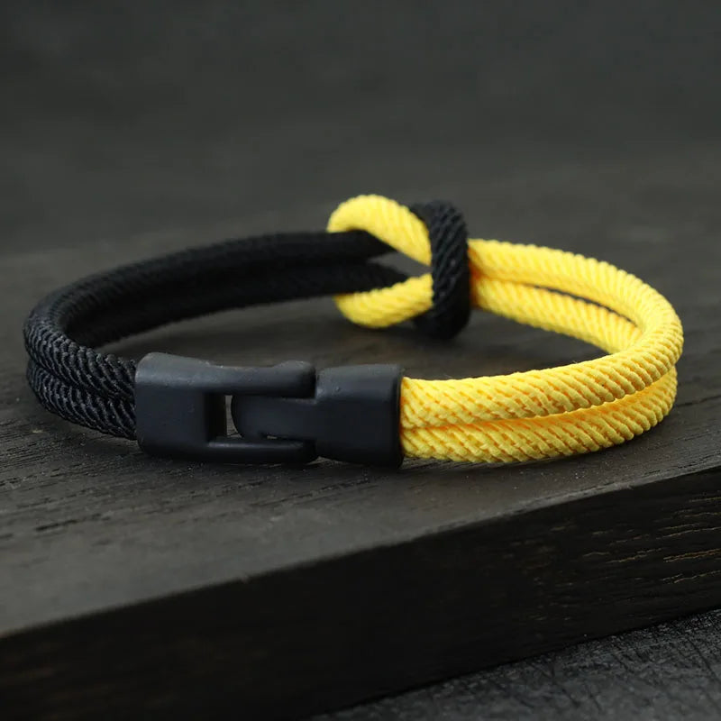 Double Layer Colorblock Rope Bracelet for Men | Trendy Accessory