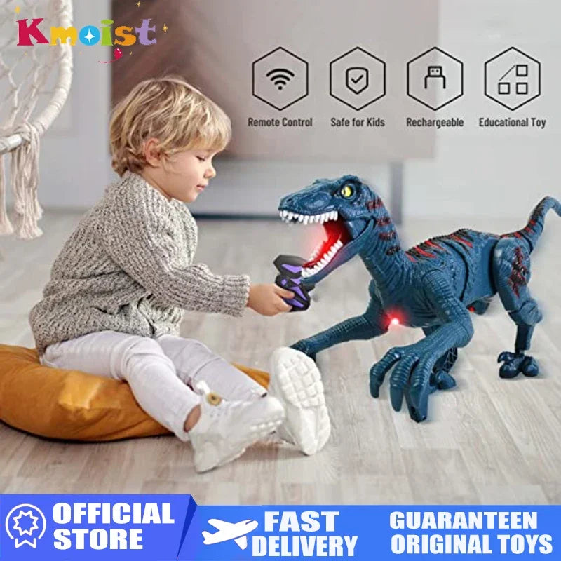 Remote Control Velociraptor Toy | Electric Walking Dinosaur Gift