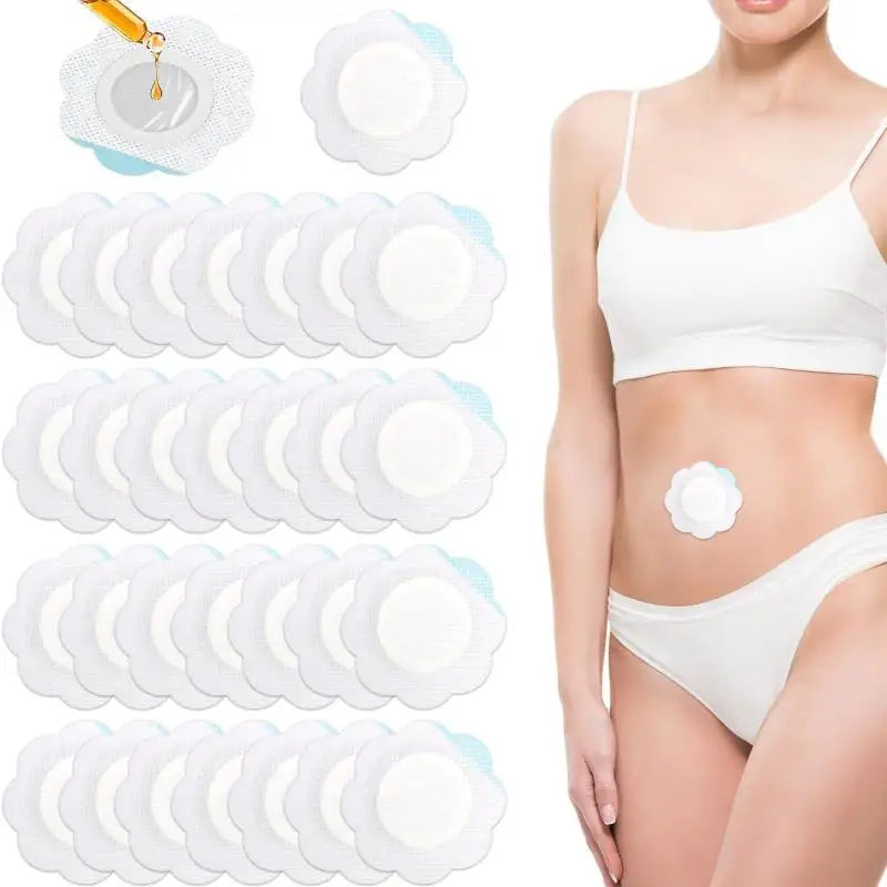 50pcs Disposable Castor Oil Pack Stickers | Hypoallergenic Belly Button Protectors