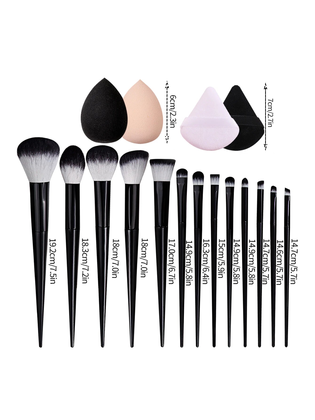 17pcs High-Quality Makeup Brush Set + Makeup Sponge Egg | Soft Nylon Wool Fiber Brushes & Dry/Wet Puff 2026