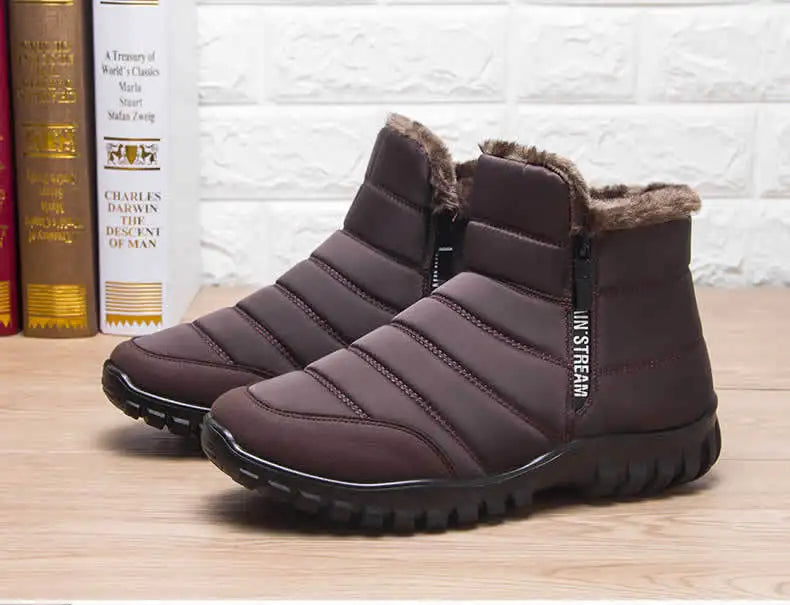 Men's Warm Cotton Snow Boots | Waterproof Ankle Winter Boots