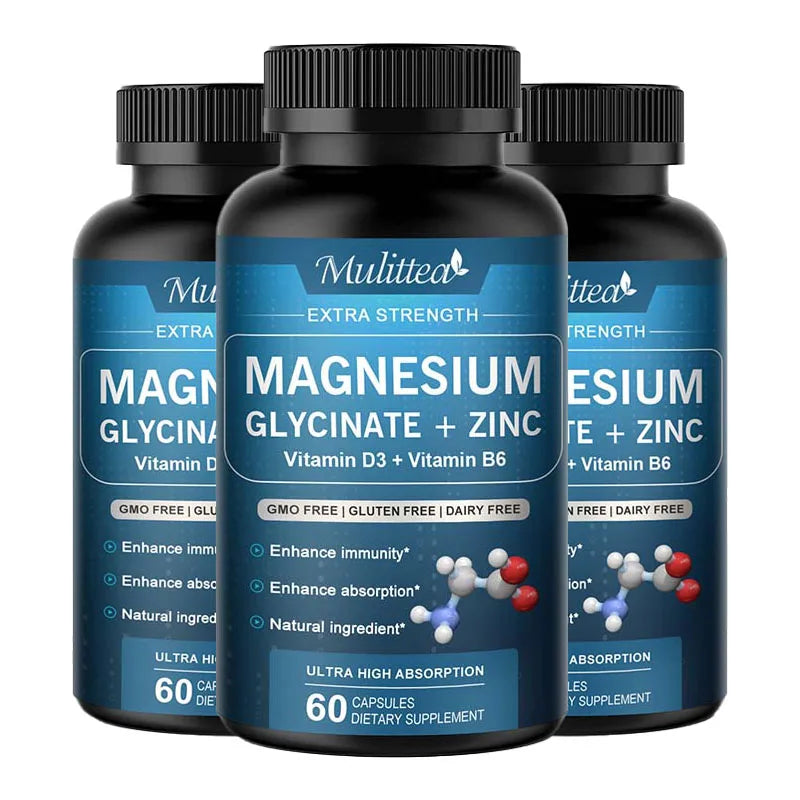 Glycine Magnesium with Zinc & Vitamin D3 - Natural Sleep Support