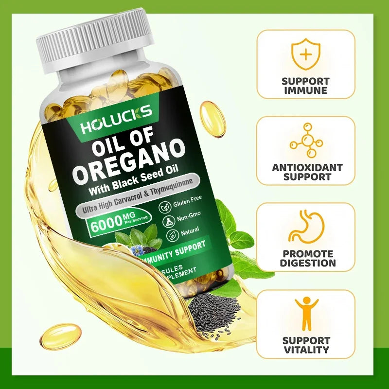 Organic Oregano Oil Softgels | Digestive & Immune Support