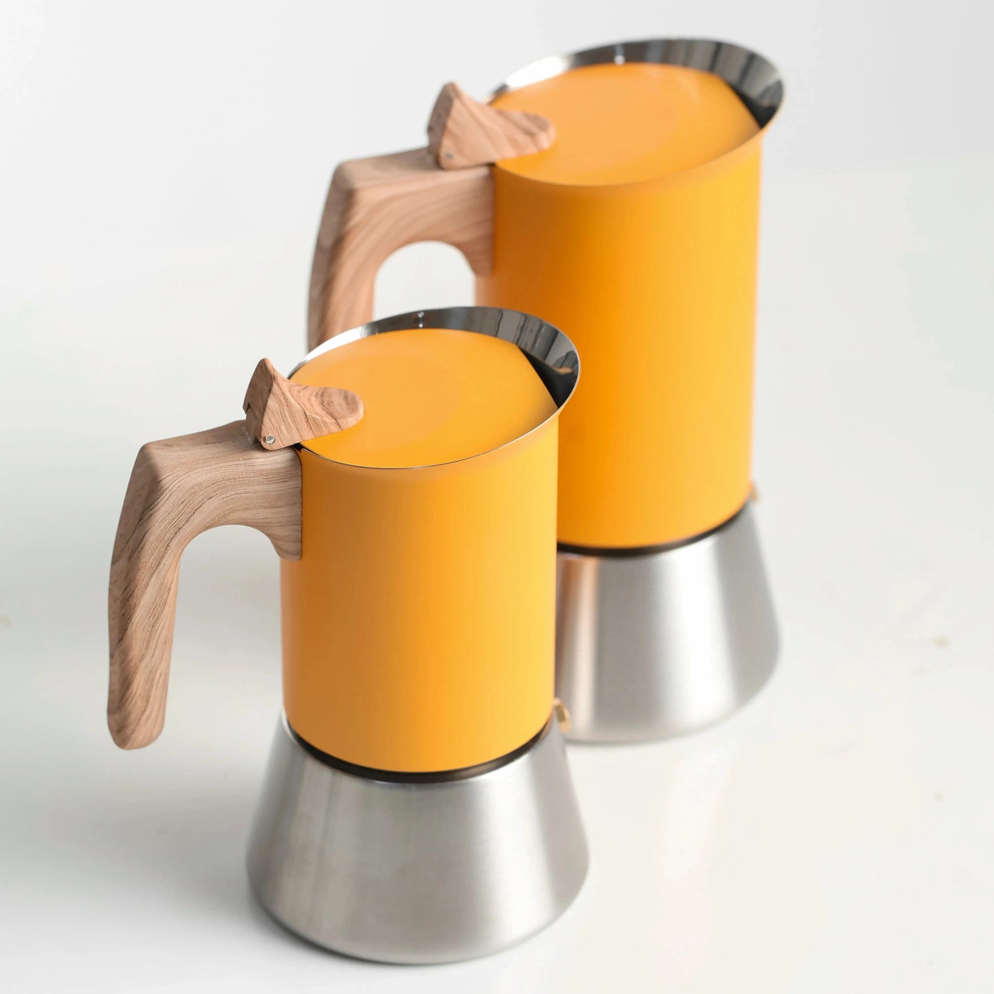 Nordic Style Matte Yellow Stainless Steel Moka Pot | Perfect Brew